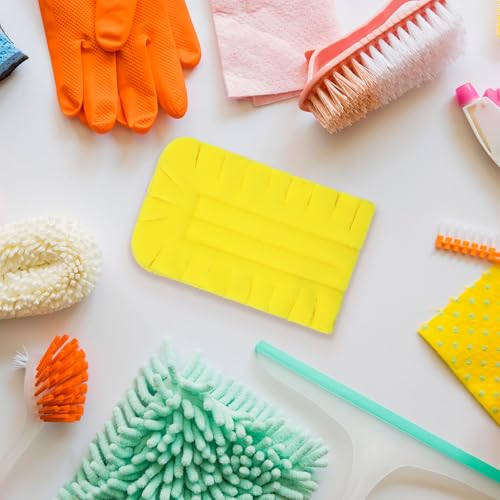Image of Dohia Duster Refills Fleece Refills Hand Dusters Cleaning Reusable Duster Pads Washable Dusters for Cleaning Ceiling Fan Hardwoods Window Kitchen Floor ST4-CCX (Yellow)