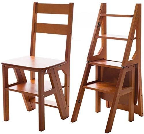 Tabouret pliant portable avec dossier et chaise échelle double utilisation pour maison