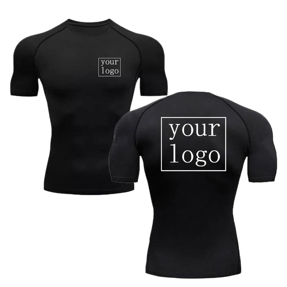 Benutzerdefiniertes Kompressions T-Shirt mit Ihrem Design Logo Tops für Männer und Frauen Kurzärmelig Schnell Trocknend für Jogging Fitnessstudio Sport Fitness Workout