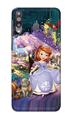 Image of PRINTFIDAA Cartoon Little Girl with Crown and Pet Animals Printed Designer Hard Case for Samsung Galaxy M30 / Samsung A40s, SM-M305F / DS Back Cover -(e) RPM1008