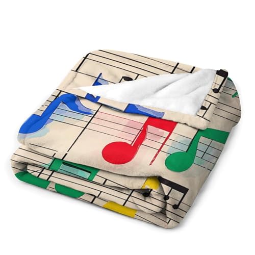 Couverture flanelle douce notes de musique légère pour le lit - 4
