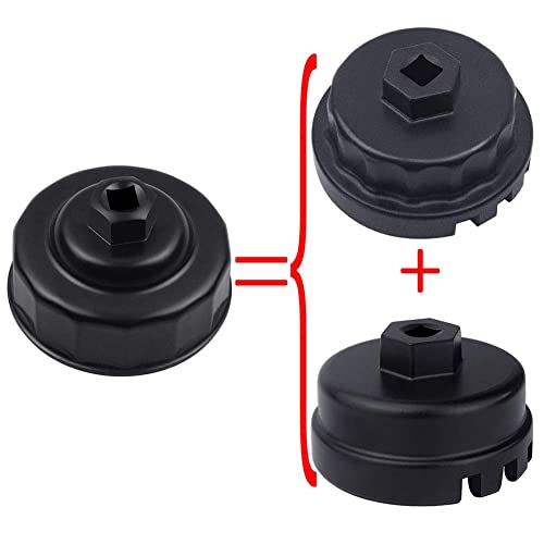 Heavy Duty Steel 64Mm Oil Filter Wrench For Toyota,Lexus,Rav4,Camry,Tundra,Highlander,Sienna,Scion,Prius,Corolla,Matrix,Ct200H,Im,Iq,Xd - Oil Filter Cap Removal Socket Tool For 64Mm Oil Filter Housing #TOP1
