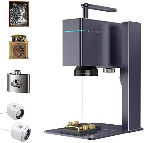 LaserPecker 3(Basic) Laser Engraver for Metal Pulsed Infrared Fiber Engraving Machine 1064nm Cold Red Light, 48000mm/min High Speed Handheld Marking Machine for Metal Jewelry Plastic - Without Roller
