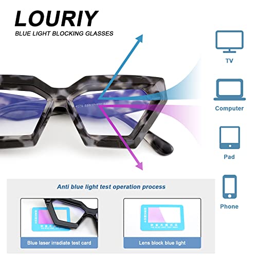 Louriy Fashion Square Blue Light Blocking Glasses Glare Digital Eyestrain Reading Eyewear Cat Eye Frame Women Men #TOP4