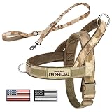Forestpaw No Pull Tactical Dog Harness and Tactical Dog Leash Set for Medium Large Dogs Training Walking Running