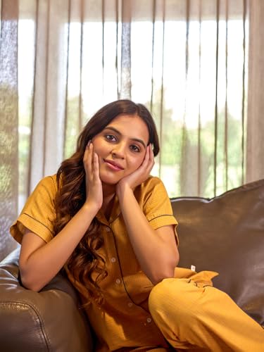 Image of Banno's Swagger | Women's Mini Checks Printed Cotton Night Suit | Night Suit Set | Nightwear | Pajama Set
