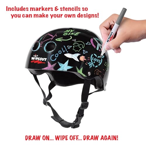Wipeout Dry Erase Kids Helmet – Ideal for Bike, Skate,
