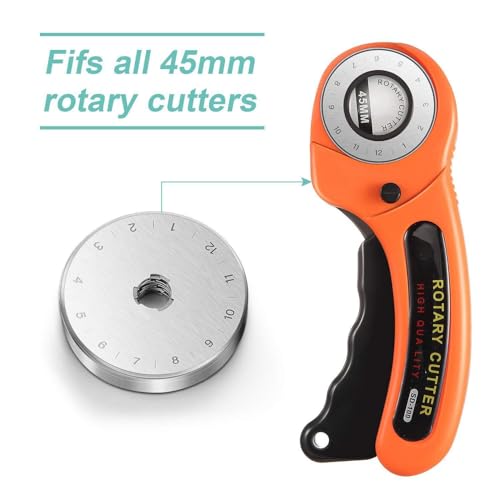 Lame rotative 45mm pour couper le tissu de patchwork et quilting - 30pcs - 5
