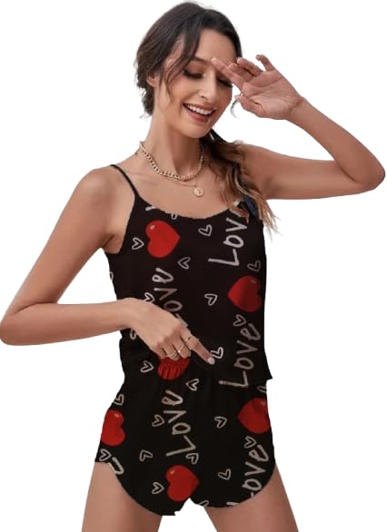 Women’s Modal Night Suit Set | Sleeveless Spaghetti Top & Shorts Combo | Ultra-Soft & Stylish Printed Nightwear for Women & Girls