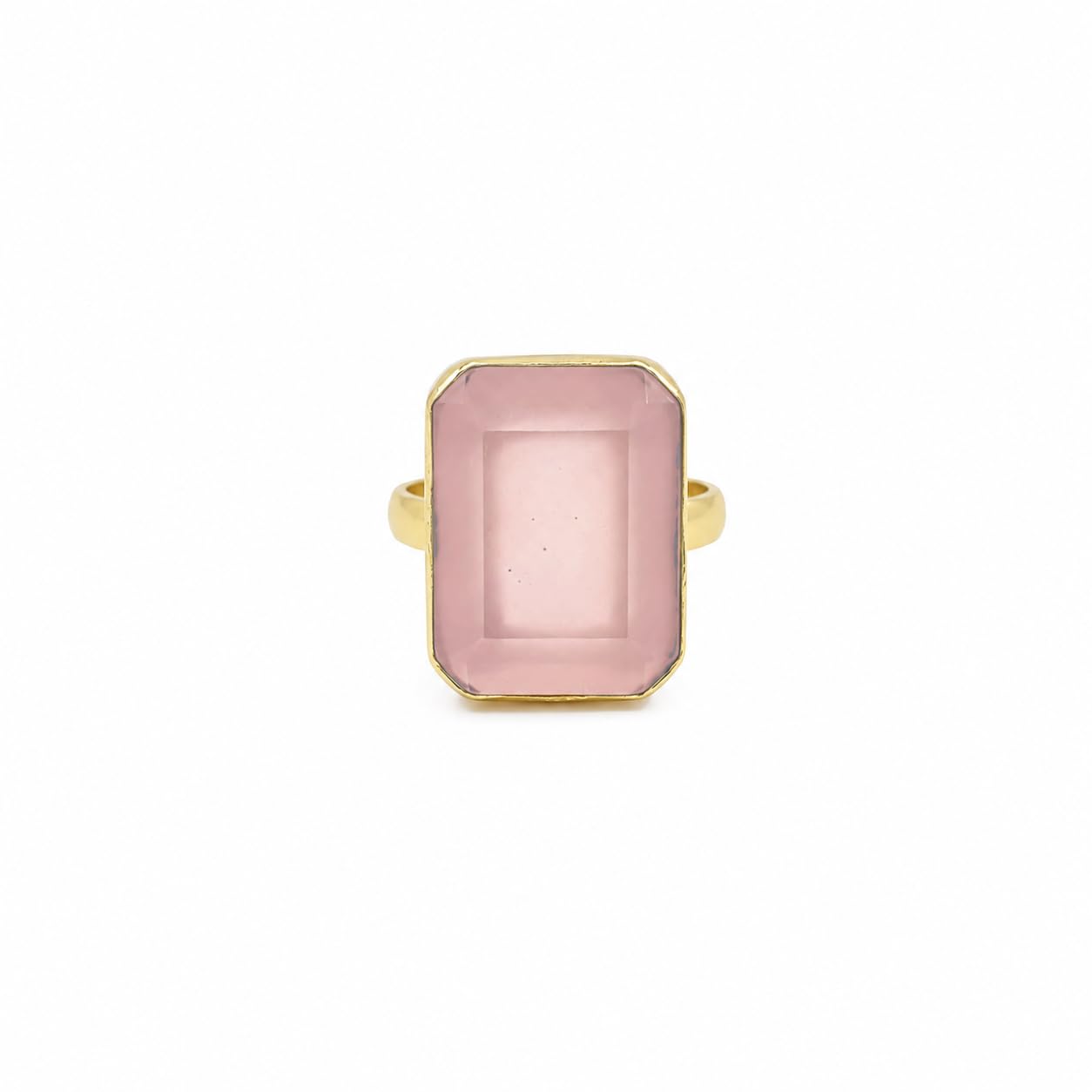 ridvik Rose Quartz Fashion Ring Gorgeous Gold Plated Wedding Jewelry Gift Ring-picture-7