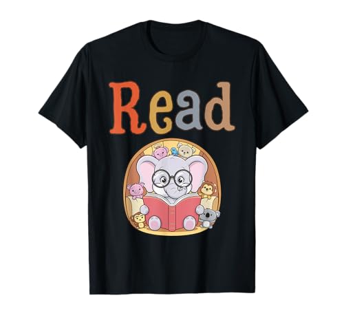 Animals Read Reading Book Library First Day Of School Kids Camiseta