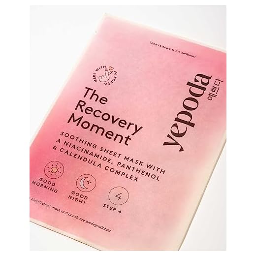 YEPODA - THE RECOVERY MOMENT - Sheet mask rivitalizzante con niacinamide, pantenolo & calendula complex (singola, 25 ml)
