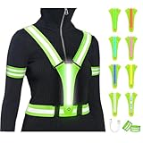 Adiwo LED Chalecos Reflectantes, Verde
