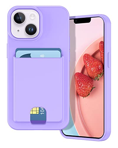 Étui portefeuille pour iPhone 13 coque silicone flexible violet