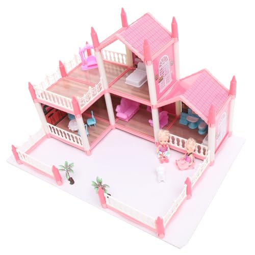SUPVOX Toy Houses for Girls DIY Miniature Dollhouse Princess Castle Villa Miniature House Kit Piece Puzzle Villa Set