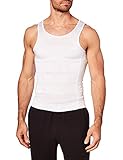 Mens Slimming Vest Weights Body Shaper Muscle Compression Undershirt Breathable Waist Trainer Shapewear Elastic Tank Top Slim Tummy Underwear Shirts for Men White Size M