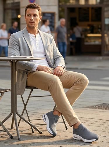 Image of vibdiv Men's Slip-On Walking Shoes Casual Sneakers Lightweight Breathable for Everyday Wear