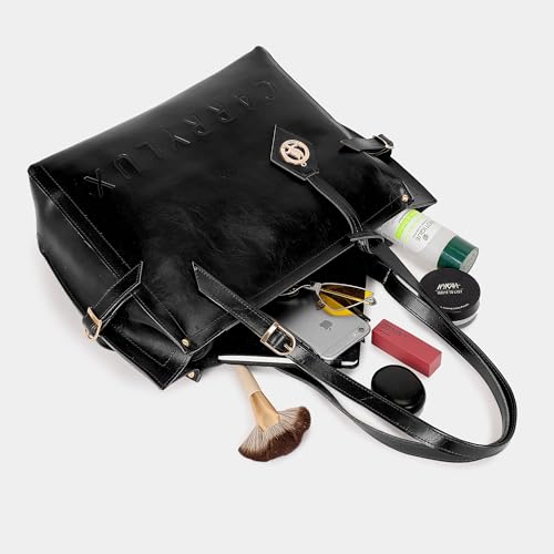 Image of Carrylux Women's Soft PU Tote Bag | Large Single Compartment Shoulder Handbag with Adjustable Strap | Office, College & Casual