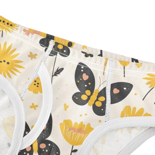 Butterflies Dandelions Pattern Butterflies Gold Boys Toddler Pure Cotton Kids Underwear Breathable Undies4