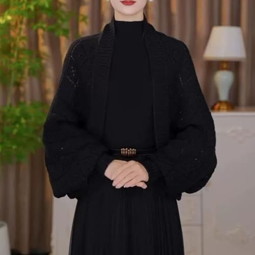 Knitted Shawl Coat, Fashion Hollow Out Cardigan, Women's Knitted Lightweight Slouchy Wrap Cardigan Shawl Coat for Fall2