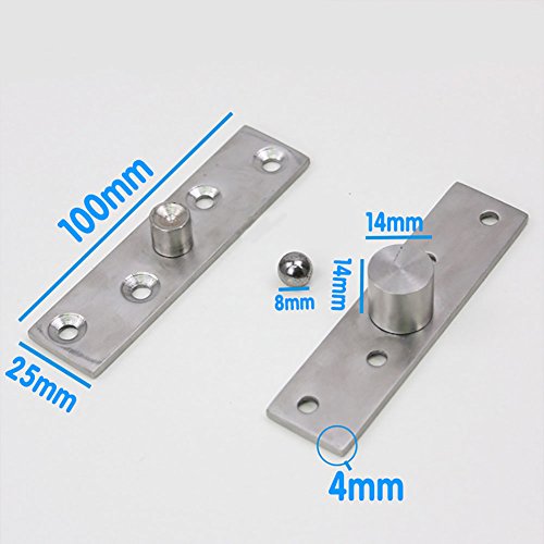 Tambee Pivot Hinge Rotating Door Hinge 360 Degree Stainless Steel Concealing Hinges Up Down Shaft 2Pcs(100Mm) #TOP1