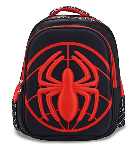 Firecos Mochila Spider para Niños 3D Mochila Escolar Bolsa de Viaje, Mochila Infantil para Estudiantes, Mochila de Gran Capacidad 38X30CM, Moderna y Duradera (Negro) Cover