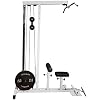 DF910 LAT Pull-Down Machine 500 LBS Capacity LAT Tower Cable Machine with High and Low Row Pulley Station - for Standard and Olympic Plates - Home Gym Fitness Equipment by Deltech Fitness