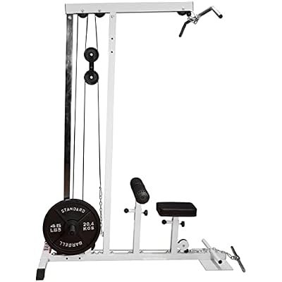 DF910 LAT Pull-Down Machine 500 LBS Capacity LAT Tower Cable Machine with High and Low Row Pulley Station - for Standard and Olympic Plates - Home Gym Fitness Equipment by Deltech Fitness