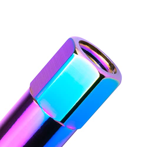 Image of Neo Chrome 20 PCS M12x1.25 Lug Nuts 60mm Extended Tuner Aluminum Wheels Rims Cap WN02