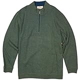 Tommy Bahama Men's 1/2 Zip Sweater 100% Cotton Flipside Half Zip (Dk Sea Pine Heather, 3X-Large)