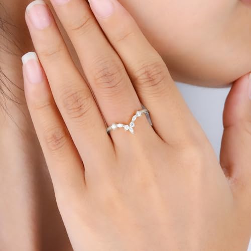 Moissanite Wedding Band for Women 925 Sterling Silver Engagement Ring Eternity Bands Stackable Promise Rings for Her Wedding Rings Size 3-102