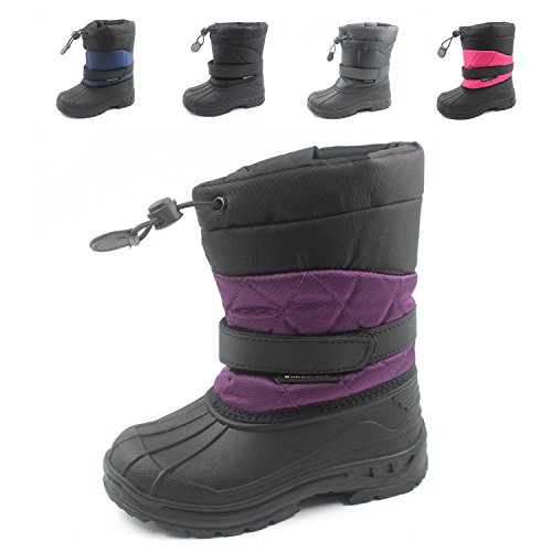 Cold Weather Kids Childrens Snow Boots Unisex (Toddler/Little Kid/Big Kid) Many Colors Purple