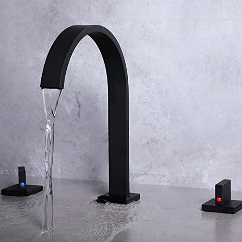 Robinet 3 trous lavabo mitigeur eau chaude et froide double commande laiton
