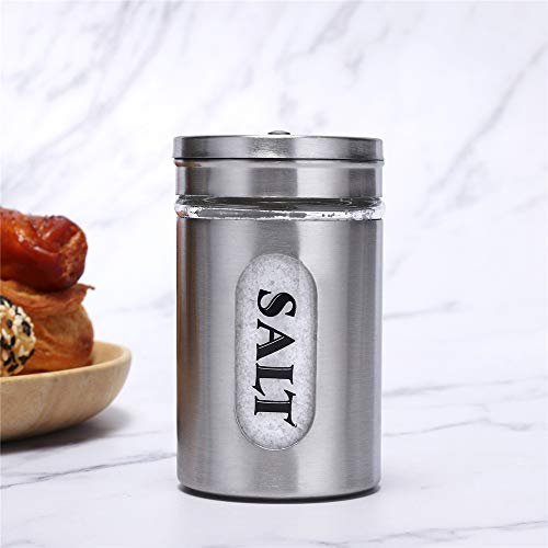 Stjkbdfc Salt And Pepper Shakers Stainless Steel And Glass Set thumb #3