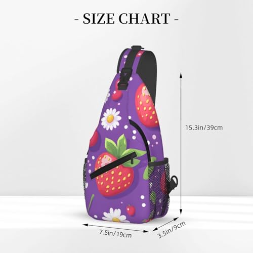 Morrales Sling con Estampado de Fresas para Hombre y Mujer miniatura 3