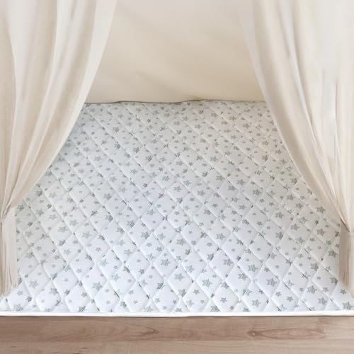 Image of Moonsea Padded Mat for Kids Play Tent, 47''x47'' Playpen Mat, One-Piece Crawling Mat for Babies, Infant and Toddler, Baby Floor Play Mat