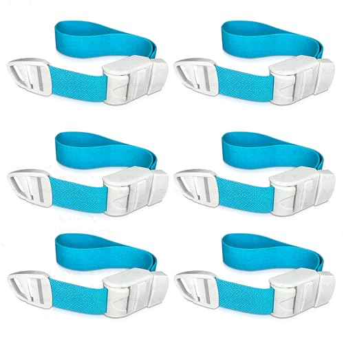 Otica 18-Inch Elastic Tourniquet Band with Buckle – Medical Emergency, Doctor &amp; Nurse First Aid Strap Belt, Blue Color Pack of 6