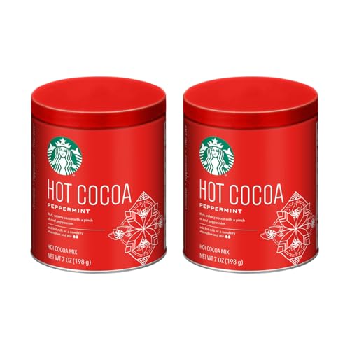 Starbucks Hot Cocoa Mix Tin, Peppermint Hot Cocoa Mix, 7 Oun