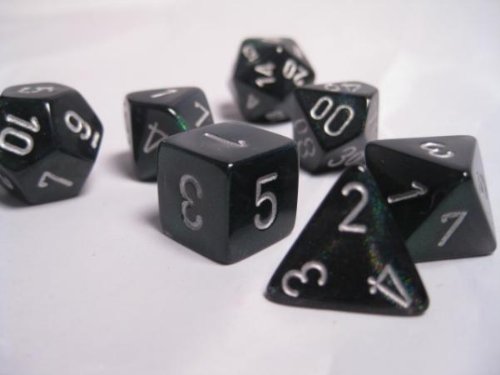 Chessex Chx25408 Dice-Opaque Black/White Set #TOP1