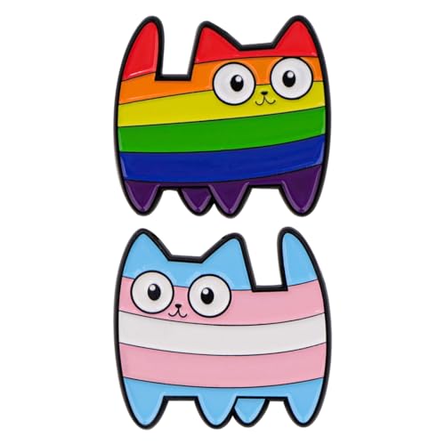 KEQAR Spille Pride in Metallo Smaltato per Vestiti, Zaino, Accessori LGBTQ, Amici Arcobaleno, Spille con Gatto, Idea Regalo per il Mese del Pride (Arcobaleno)