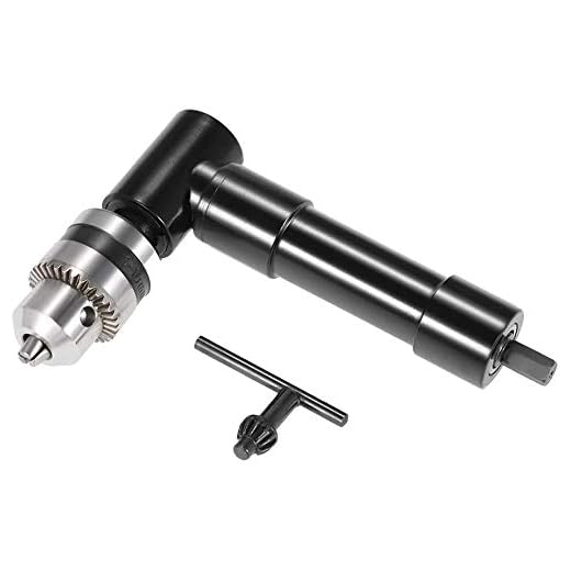 Right Angle Adapter Drill, Gearwoo 90 degree Cordless Right Angle Drill Attachment Adapter With 3/8" Keyed Chuck 8mm Hex Shank Power Tool Accessory