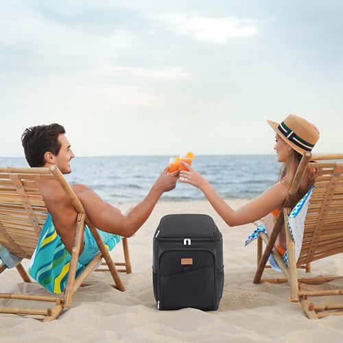 Miniatura 7 de Lifewit Bolsa Térmica Aislante De 26l 34 Latas, Mochila Grande Antifugas, Nevera Portátil Flexible Para Hombre Y Mujer,Para Picnic Exterior Playa Barbacoa Camping Viajes Familia, Negro