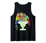 Parrots Drinking Margarita Hawaiian Shirt Vacation Birds Tank Top