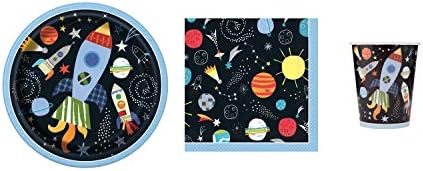 Outer Space Birthday Deluxe Party Pack Serves 16 Plates Cups & Napkins
