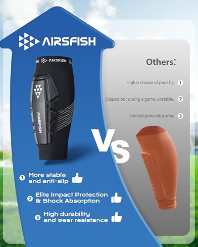 Soccer Shin Guards Kids Youth, Shin Protector for Boys Girls Men Women, Shin Pads Defender, Lightweight Calf Protective Gear, Breathable Canilleras de Futbol para Niños