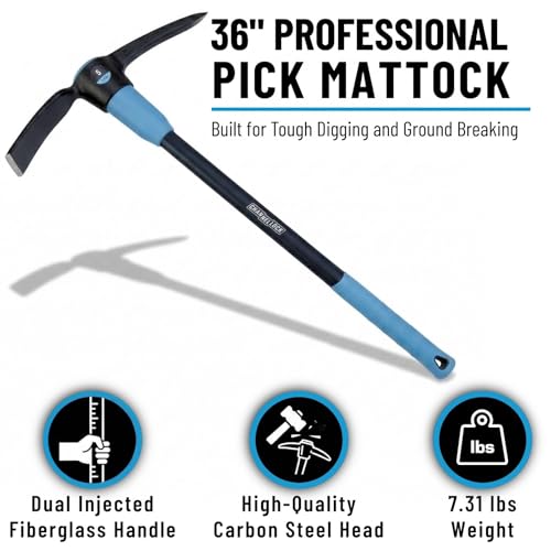 Mattock de acero con mango de fibra 36 in y cabeza 5 lb miniatura 5