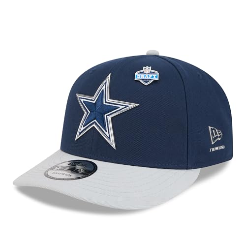 New Era Mens Navy/Silver Dallas Cowboys 2026 NFL Draft On Stage Pre-Curved 9FIFTY Snapback Hat