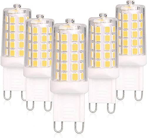 Image of G9 LED Bulb Dimmable 4W 4000K Neutral White 5 Pack | Replacement 40W G9 Halogen Light Bulb T4 Bi-pin Base 450LM Ceramic Base Great for Office, Reading, Kitchen, Desk Lamp
