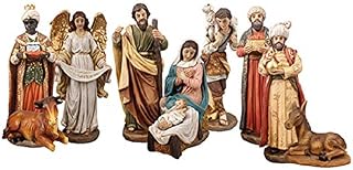The Healing Corner Christmas Nativity Set Traditional Xmas Scene 10 figures 6" Multicolour Christmas Ornament