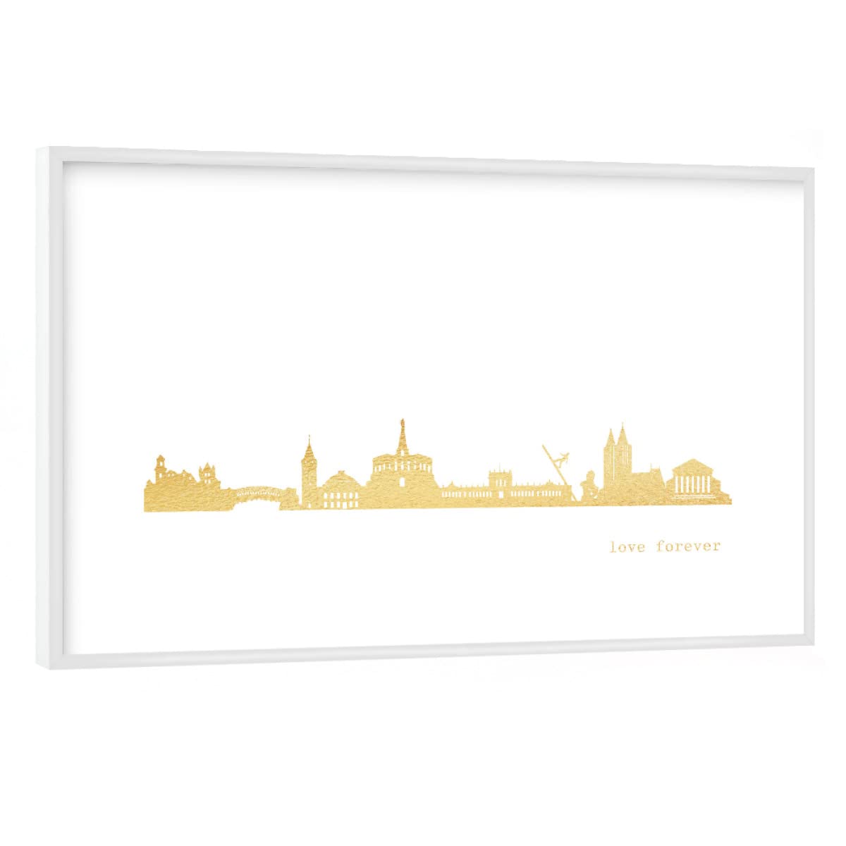 artboxONE Poster mit weißem Rahmen 75x50 cm Städte Kassel Gold Print Love - Bild Kassel Druck Europa